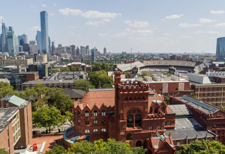 An aerial view of the University of Pennsylvania's campus.