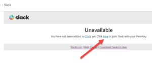 Unavailable message from Slack